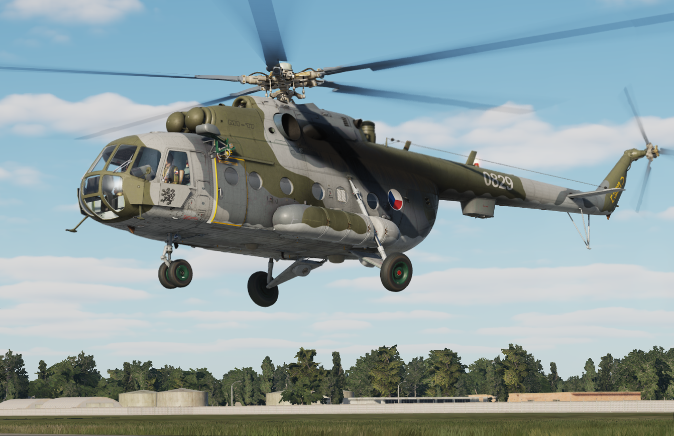 Historic Czech Mi-17 camouflage with colored insignia
