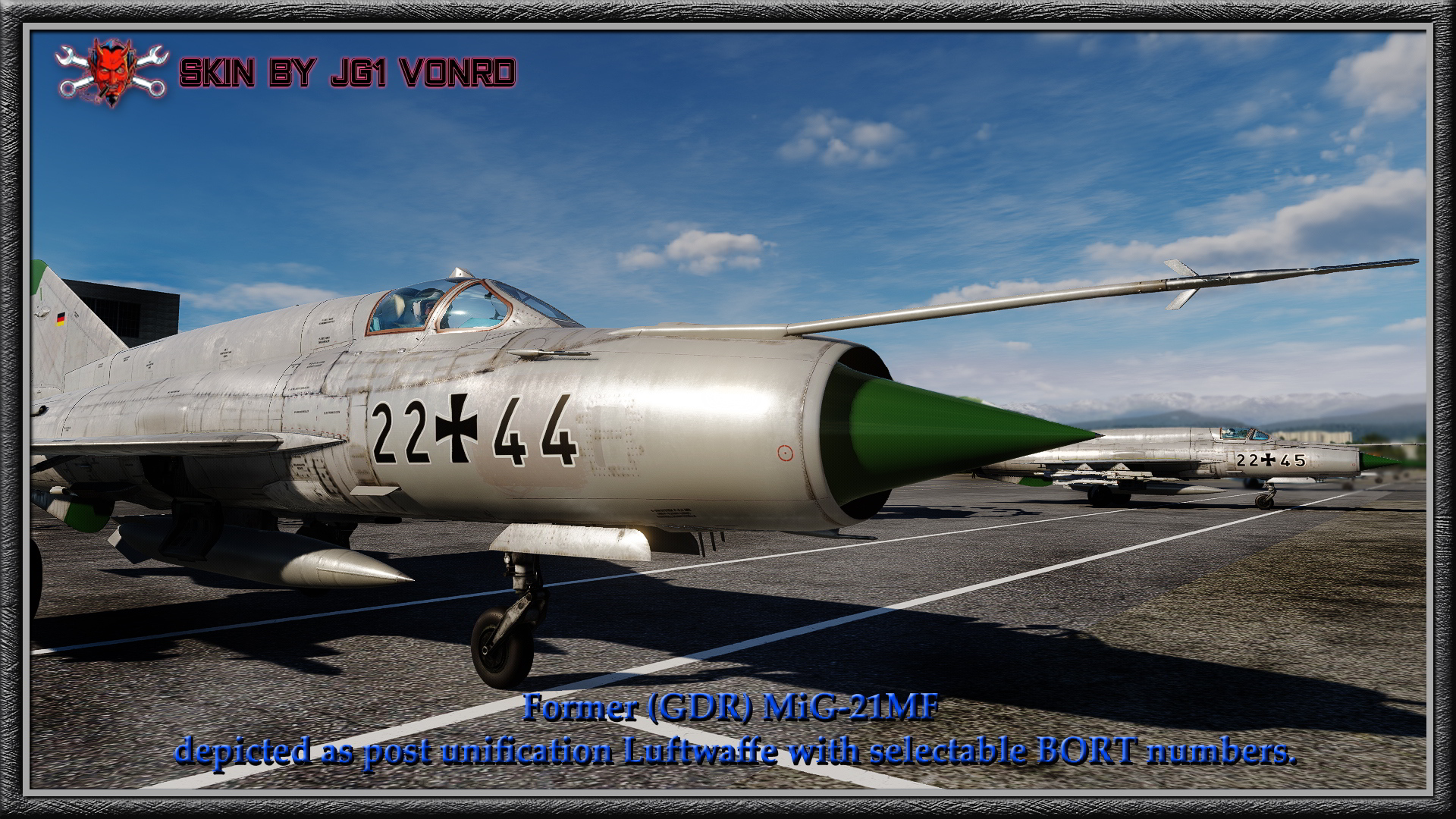 Post Germany unification MiG-21 with selectable Bort numbers - Silver Paint