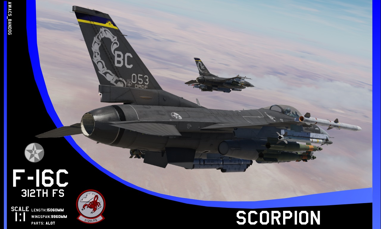 Ace Combat - 312th Fighter Squadron "Scorpions" Baja Cineloa Air National Guard F-16C Have Glass V