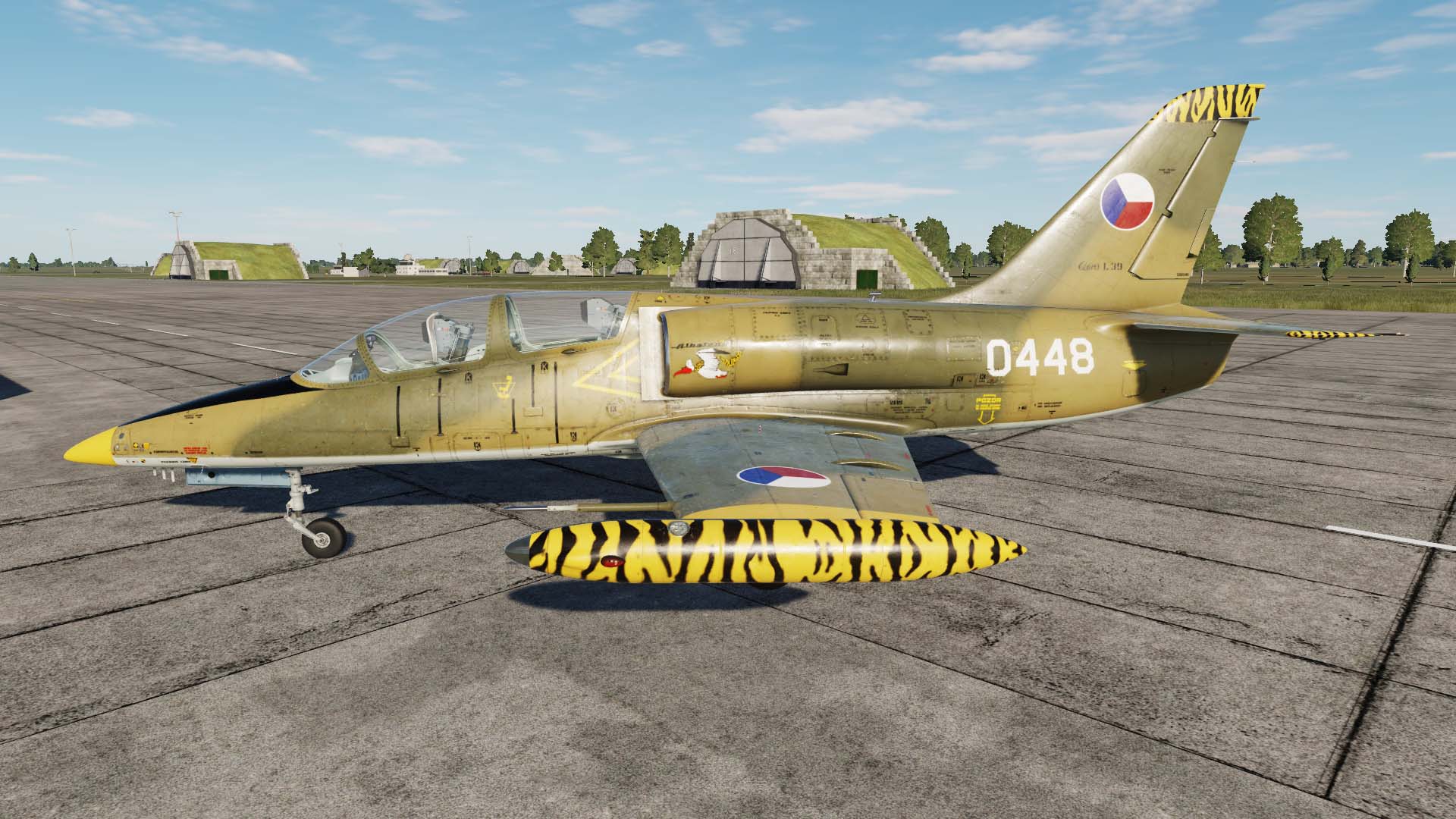 L39C 0448 z "Tygří letky" 11.stíhací křídlo Žatec, Česká republika, 1993 