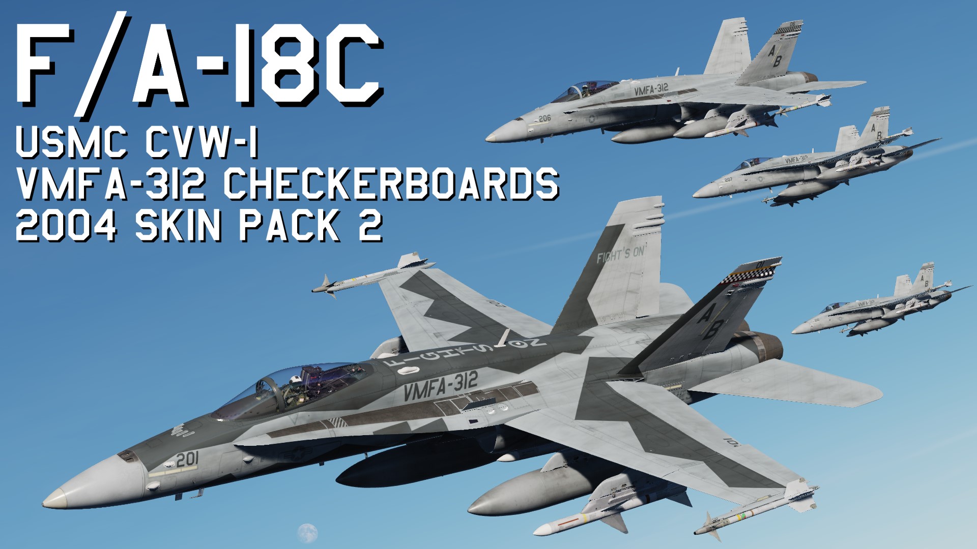 USMC CVW-1 FA-18C VMFA-312 Checkerboards 2004 Skin Pack 2 UPDATE 2025/10/08