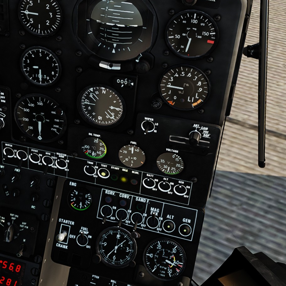 Q SA342 British Cockpit