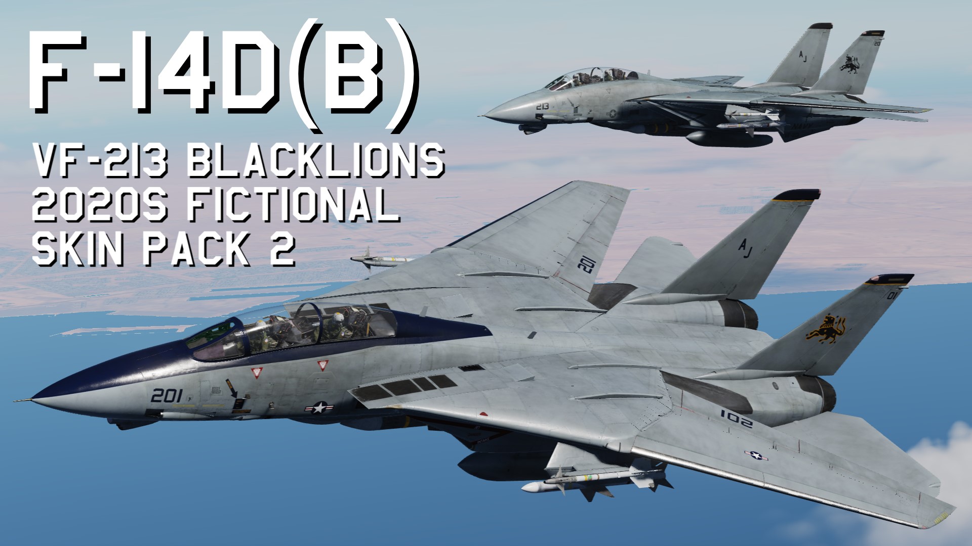 F-14D(B) VF-213 Blacklions 2020s fictional Skin Pack 2 update 2025/02/17