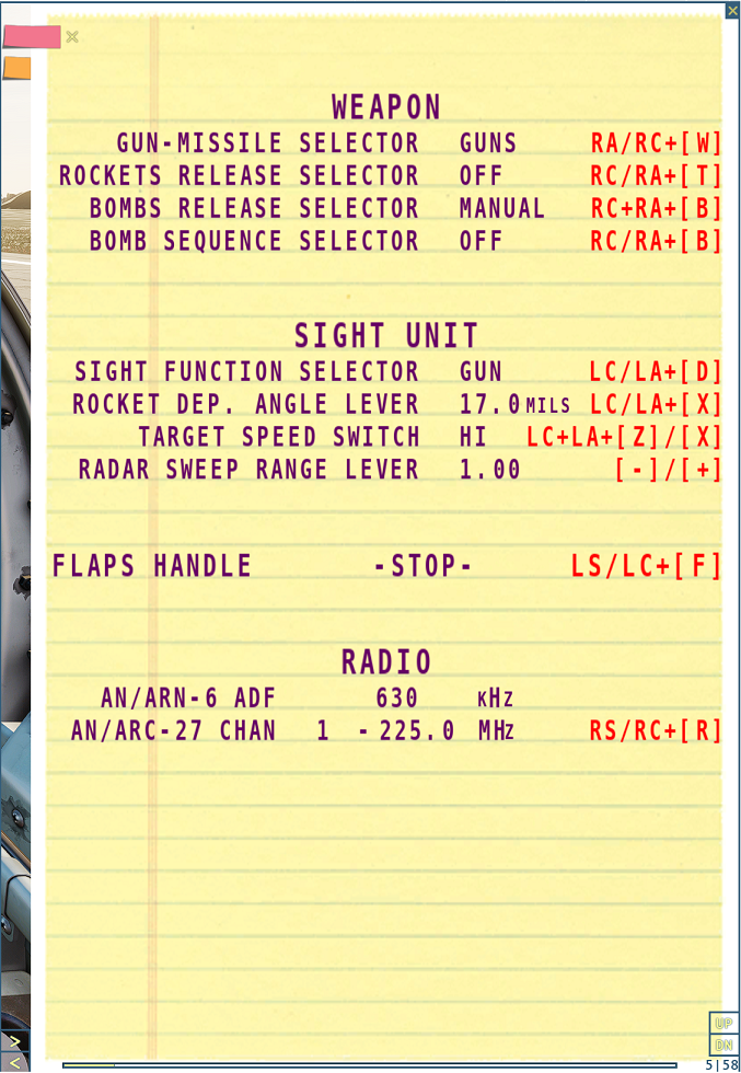 F-86F Kneeboard info page fix