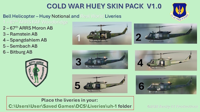 Cold War Huey Skin Pack V1.0