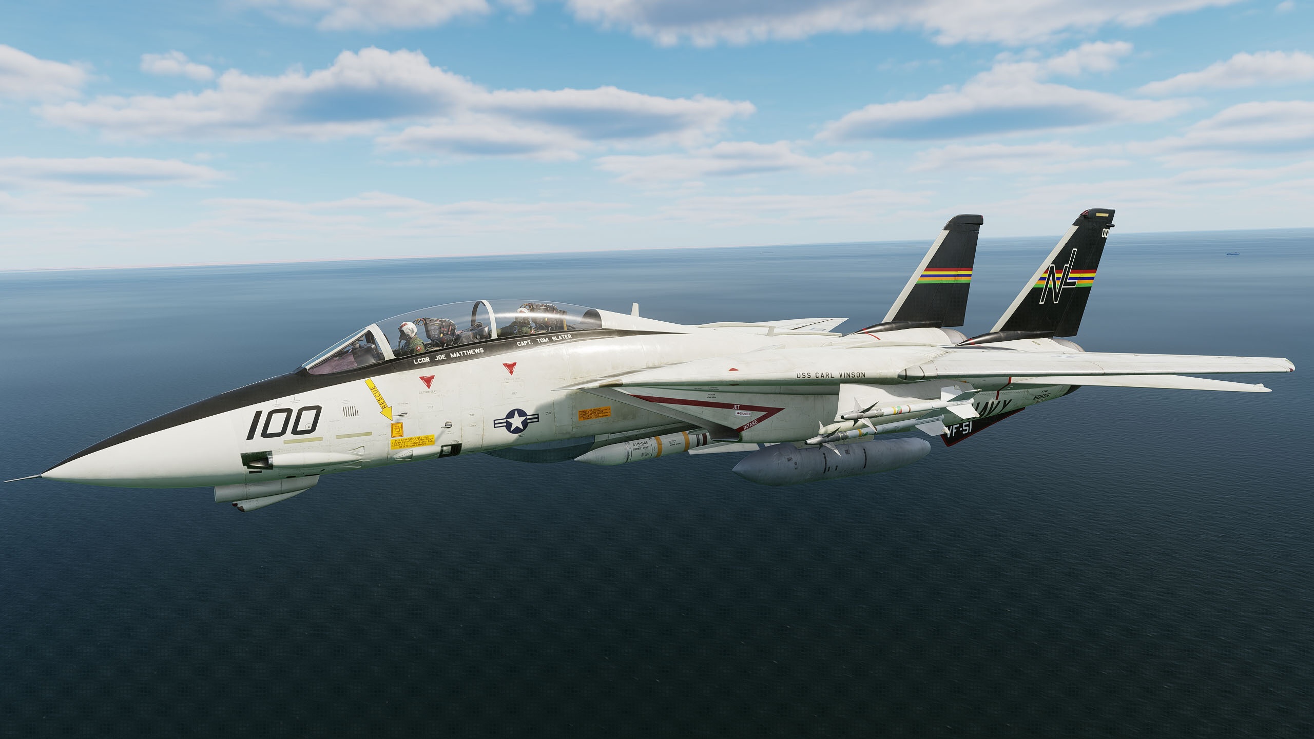 F-14A NL100 and NL101 of VF-51, USS Carl Vinson, 1983