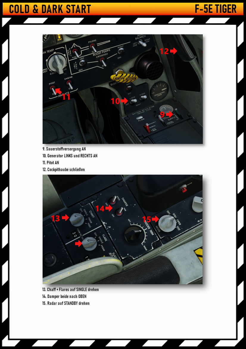 F-5E Tiger Cold & Dark Start Deutsch