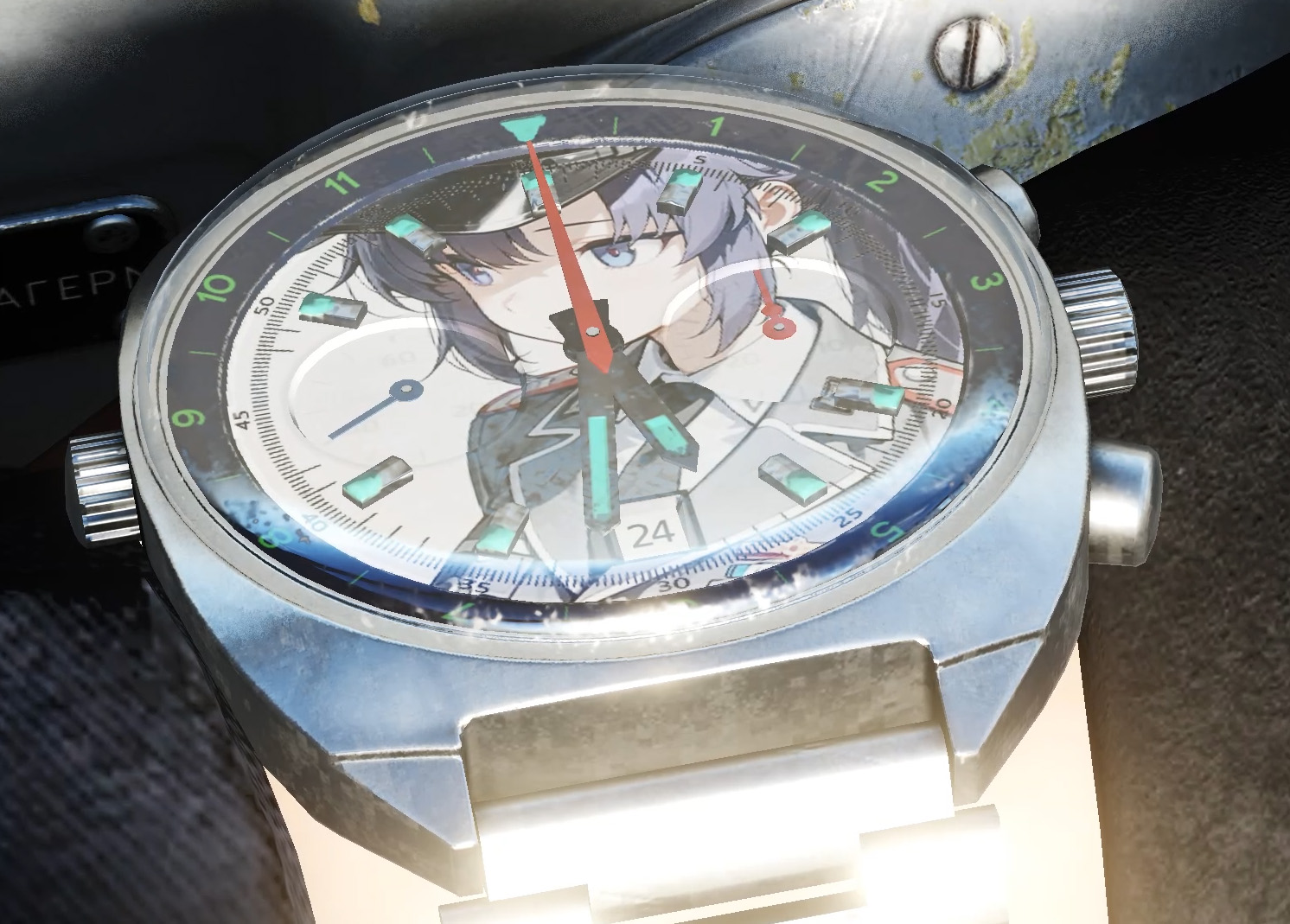 Pilot watch dial replaced by East German HAYASE YUUKA