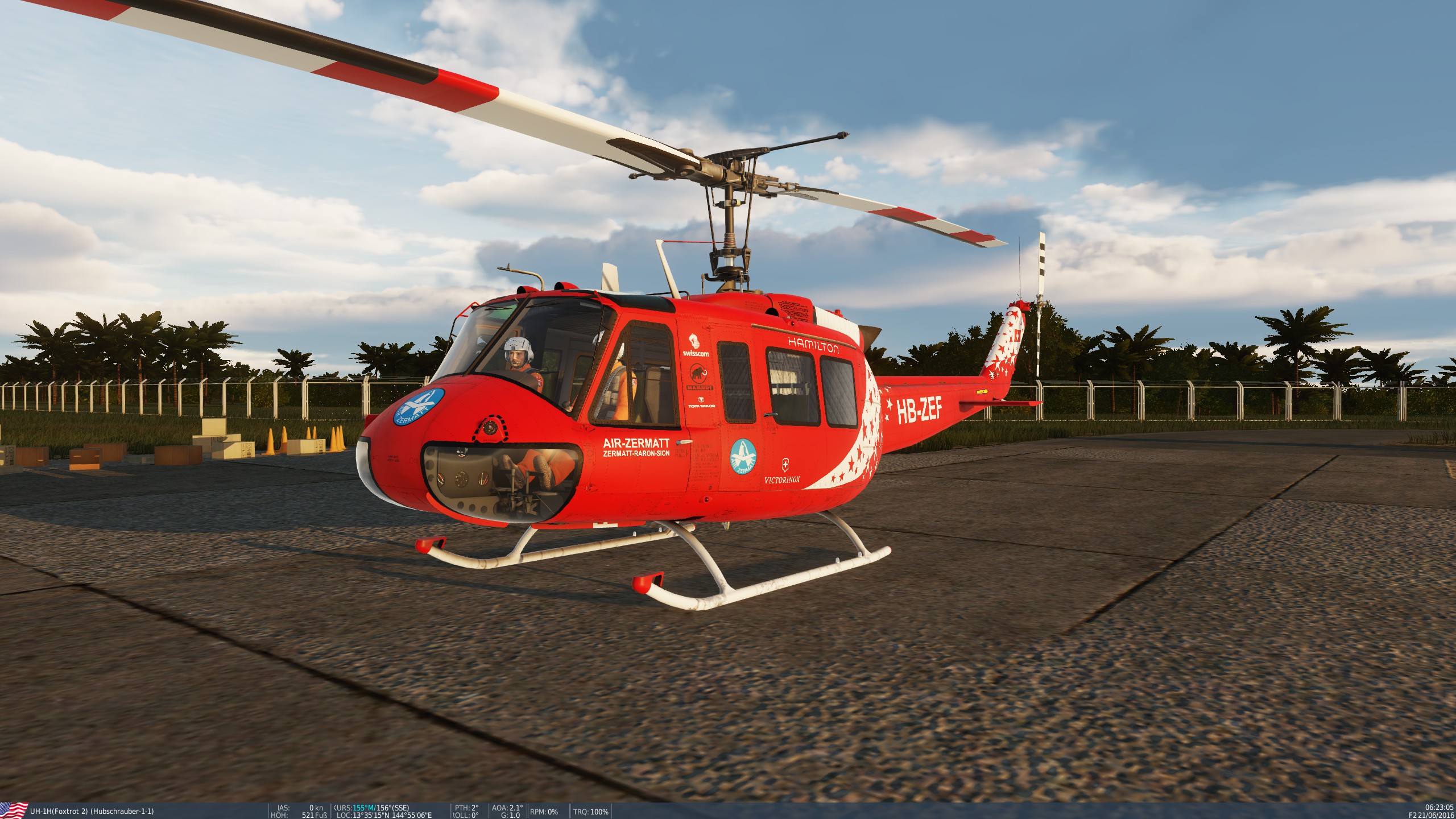 Air Zermatt skin for the UH-1H Huey (by FlyingFlugzeug) !!Updated Version!!