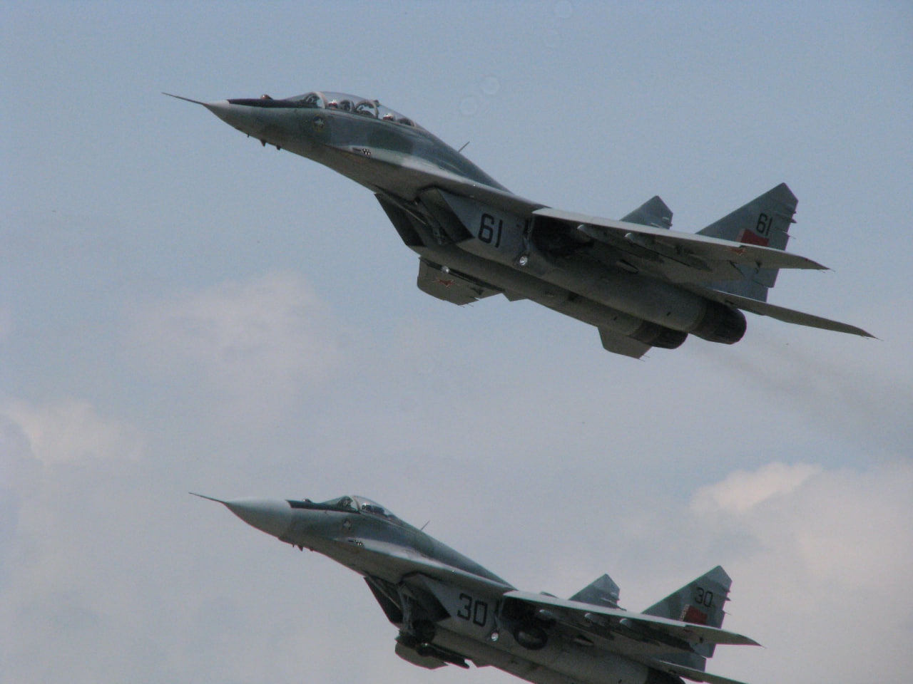 Belarusian air force Mig-29(tn 30,42) from Byaroza(Osovtsy) airfield | Миг-29(б/н 30,42) ВВС Беларуси, аэродром Береза(Осовцы).