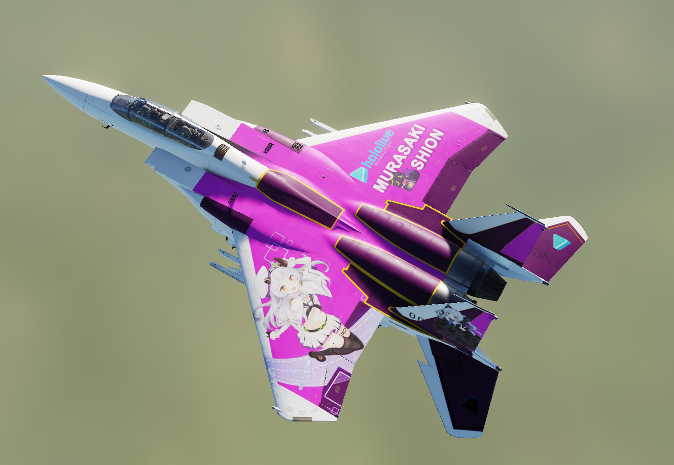 F-15E Skins | Holo Live Murasaki Shion Anime Skin
