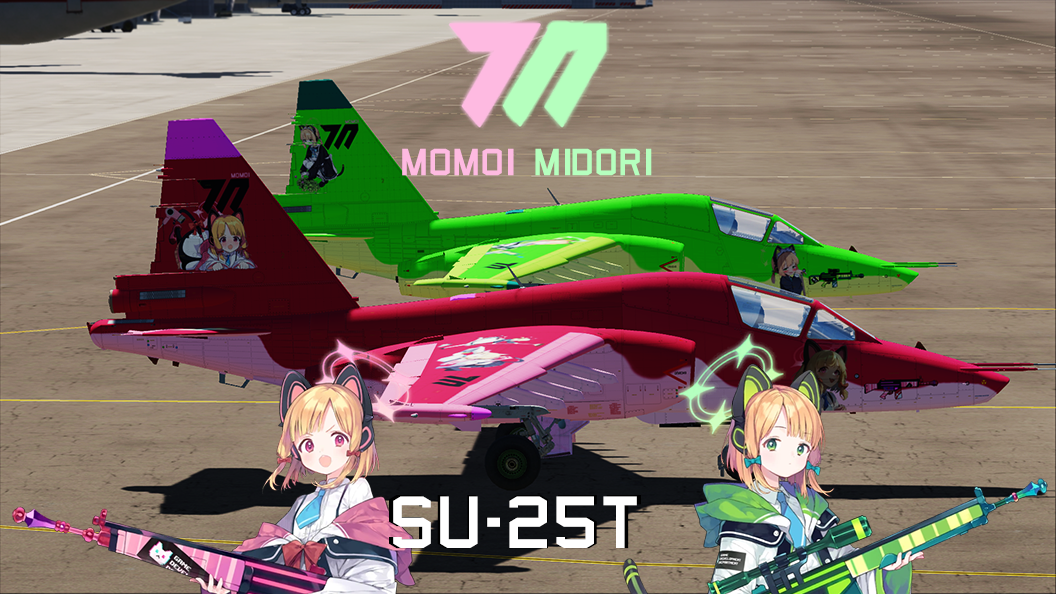 Su-25T Saiba Momoi & Midori (Blue Archive) 2 Color simple Livery Pack