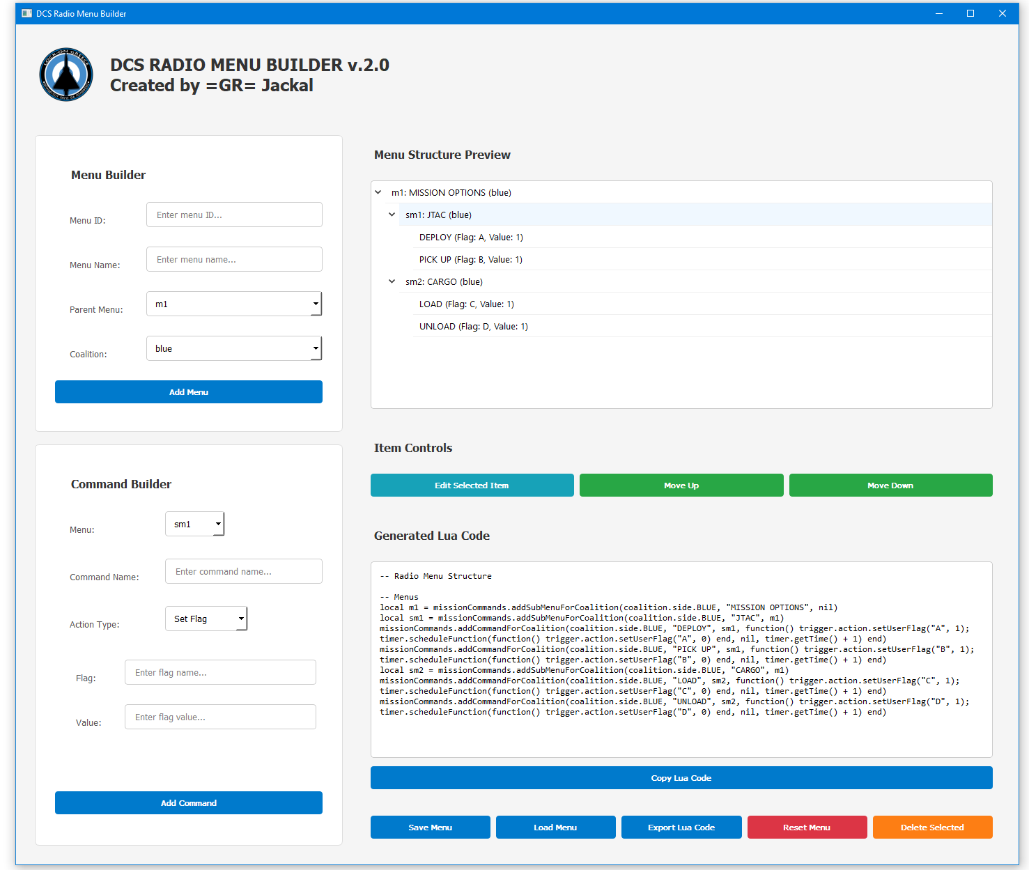 DCS Radio Menu Builder v.2.0