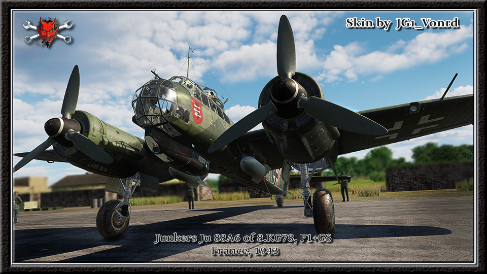 Junkers Ju 88A6 8.KG78, F1+GS, France, 1943 (Night)