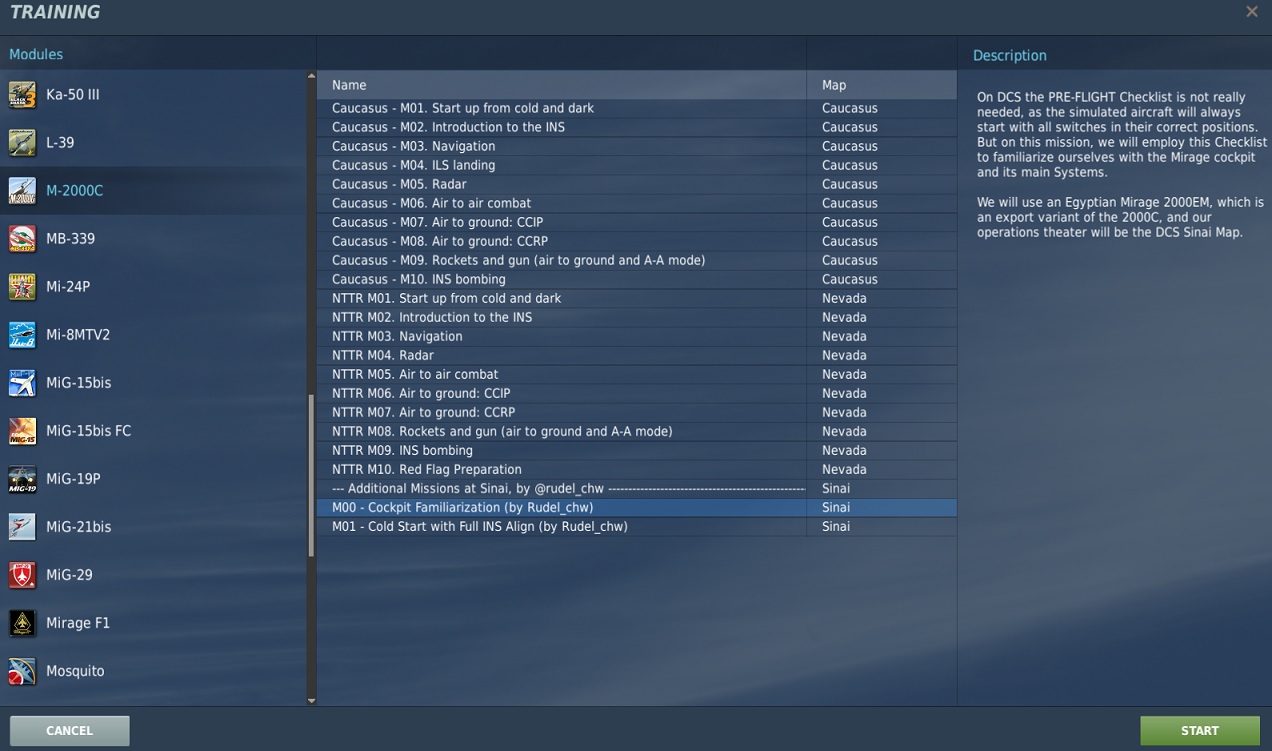Training Missions for the Mirage 2000C - Sinai Edition