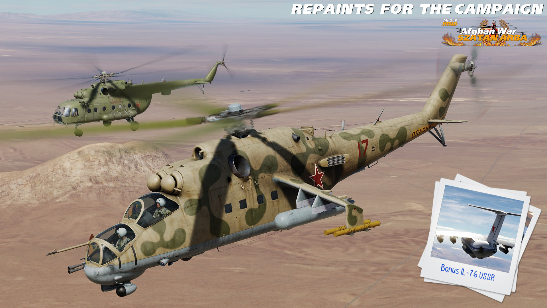 Mi-24P Afghan War skin (for campaign Szatan Arba)