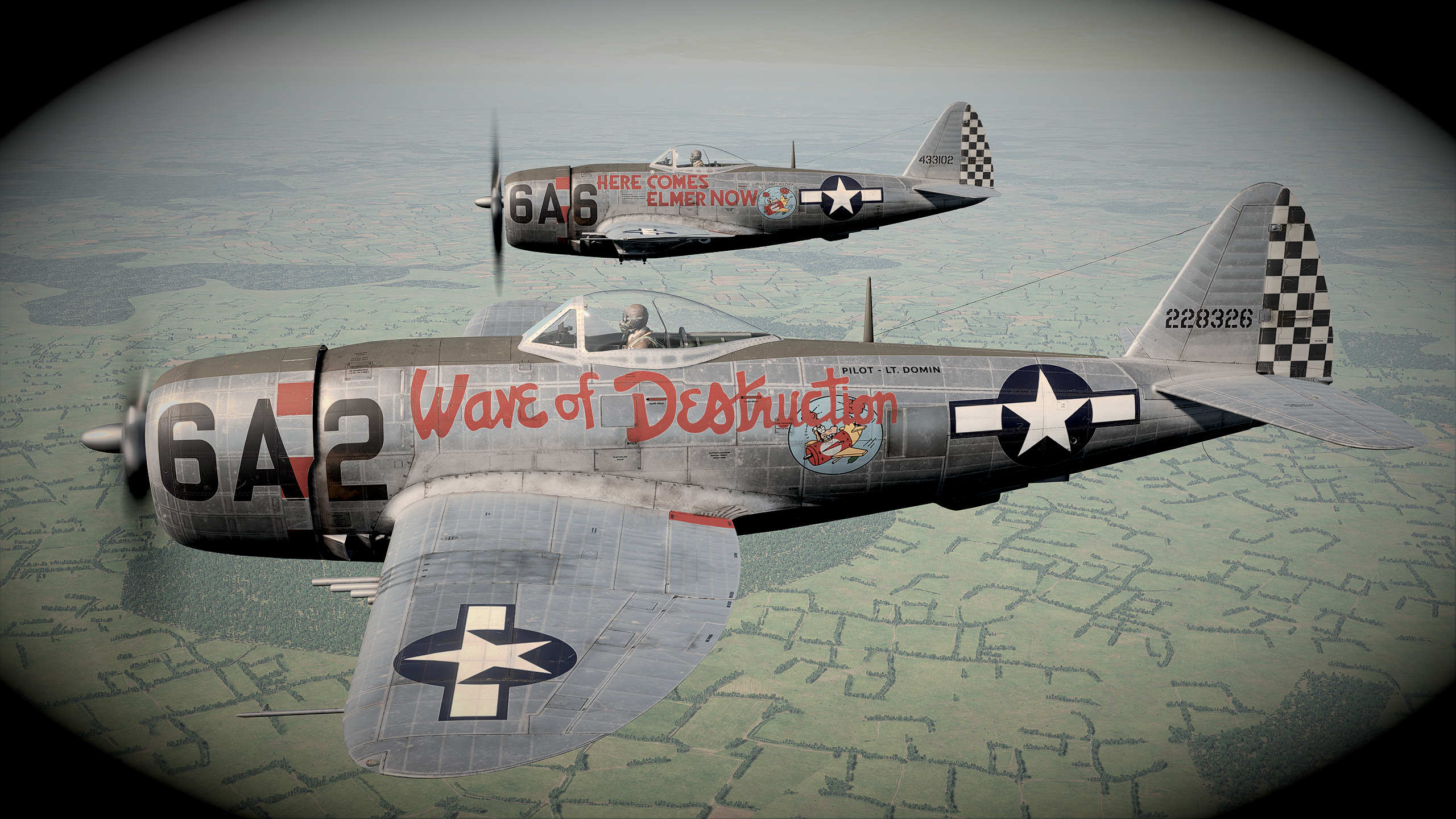 P-47D-26-RA "Wave of Destruction" 6A2  s/n 42-28326 of the 346th FS,350th FG,12th AF  Pisa, Italy 1945.