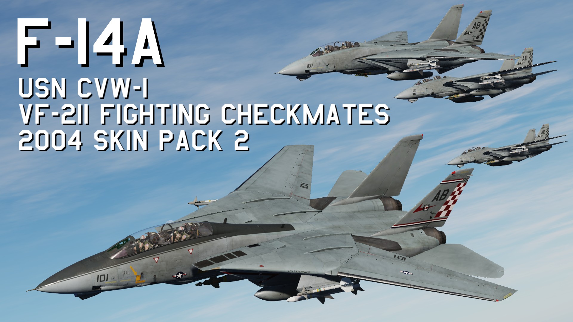 USN CVW-1 F-14A VF-211 Fighting Checkmates 2004 Skin Pack 2