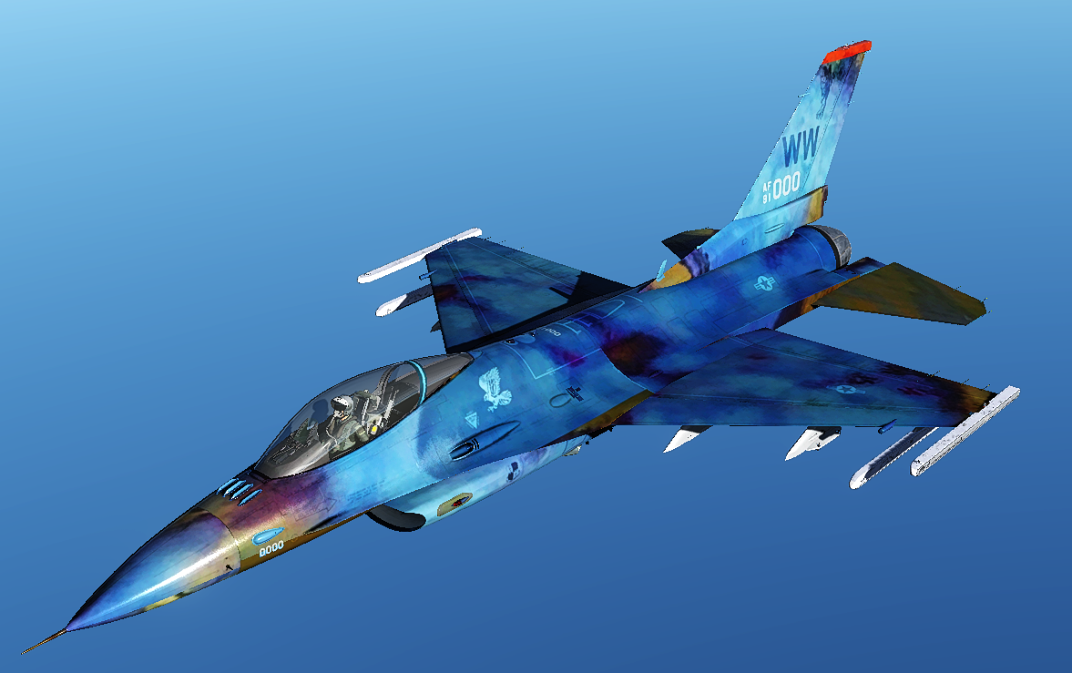 F-16C CS:GO Case Hardened Blue Gem