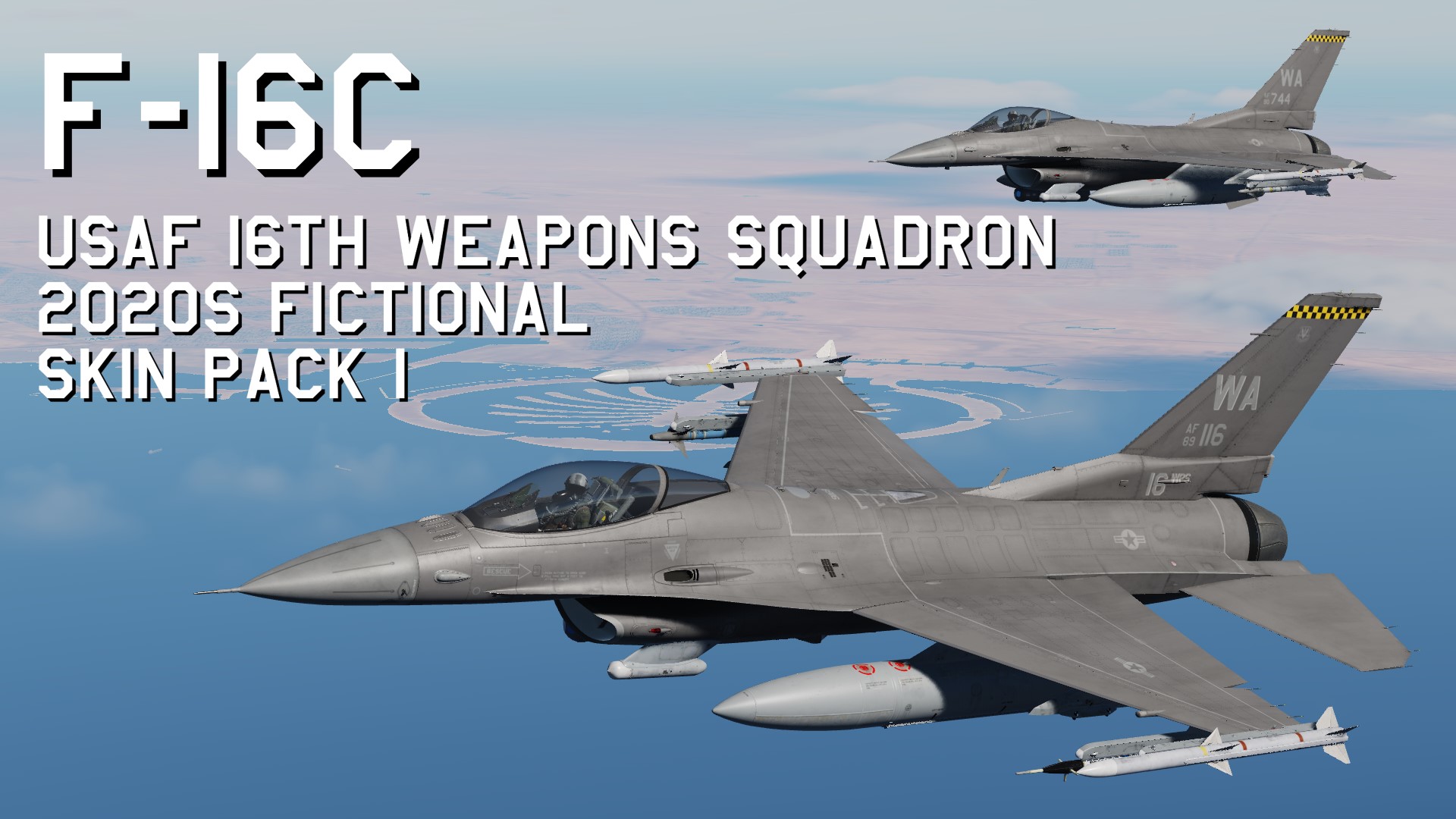 F-16C USAF 16th Weapons Squadron 2020s fictional Skin Pack 1 update 2025/04/04