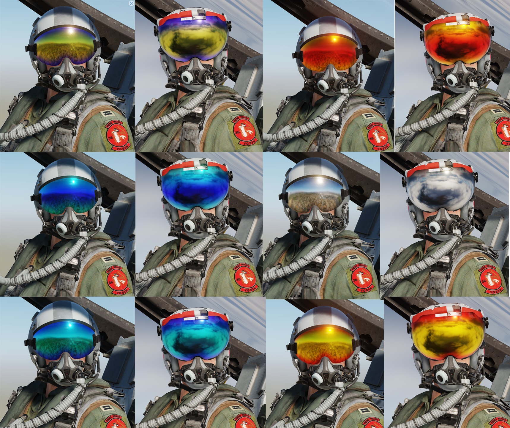 F-16C AQUILA-EX VISORS FULL SET