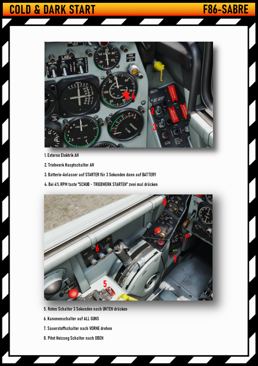 F86 Sabre Cold & Dark Start Deutsch
