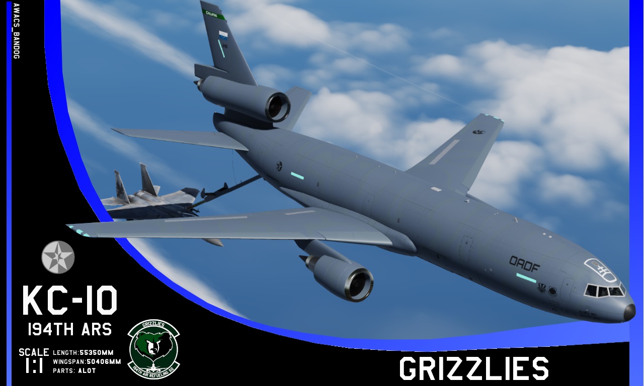 Ace Combat - 194th Air Refueling Squadron "Grizzlies" Califia Air National Guard KC-10
