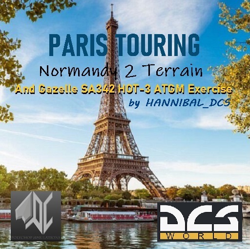 SA342 Paris Touring mission w/ HOT3 ATGM & Navigation Practice