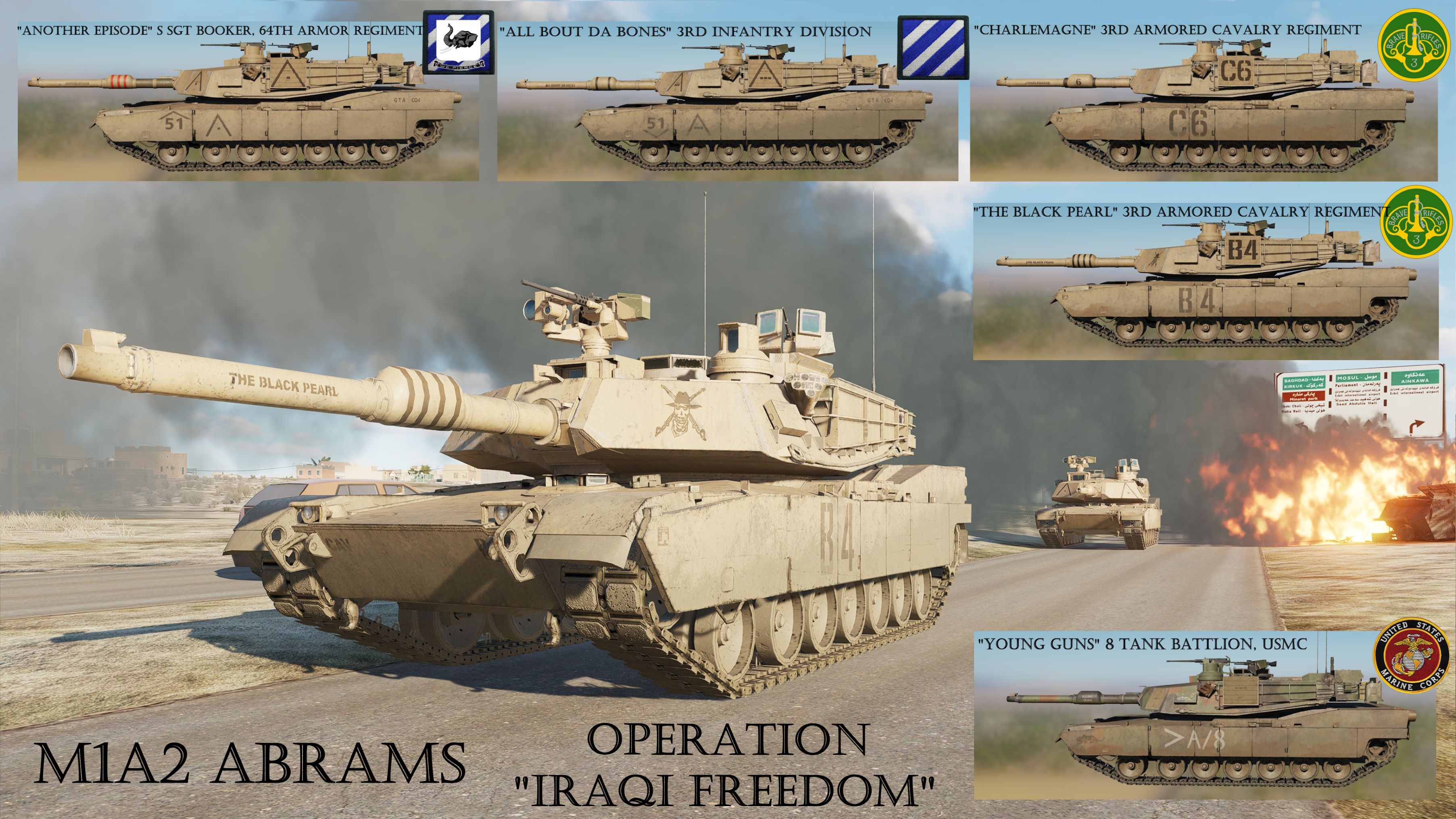 US M1A2 Abrams HD livery pack 1 for "Operation Iraqi Freedom" UPDATED 25.12.2024