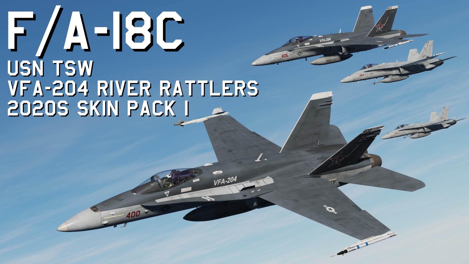 USN TSW FA-18C VFA-204 River Rattlers 2020s Skin Pack 1