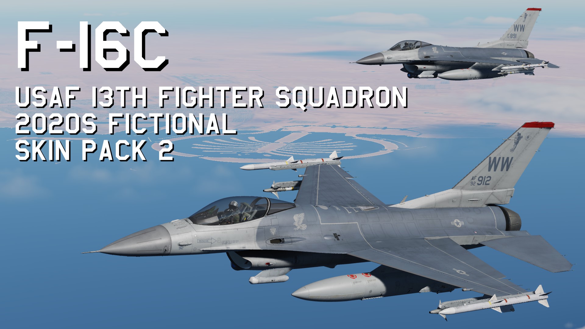 F-16C USAF 13th Fighter Squadron 2020s fictional Skin Pack 2