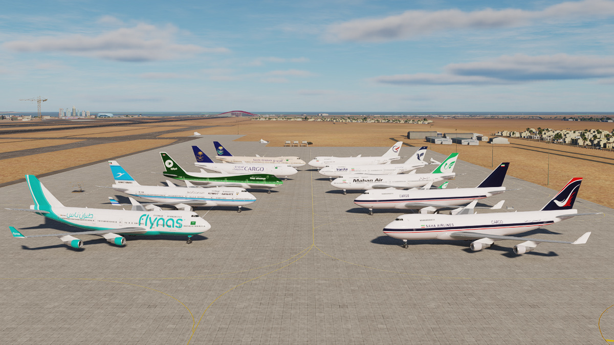 Iranian and Persian Gulf area's airliner skinpack for B747 in Civil Aircraft Mod (CAM)