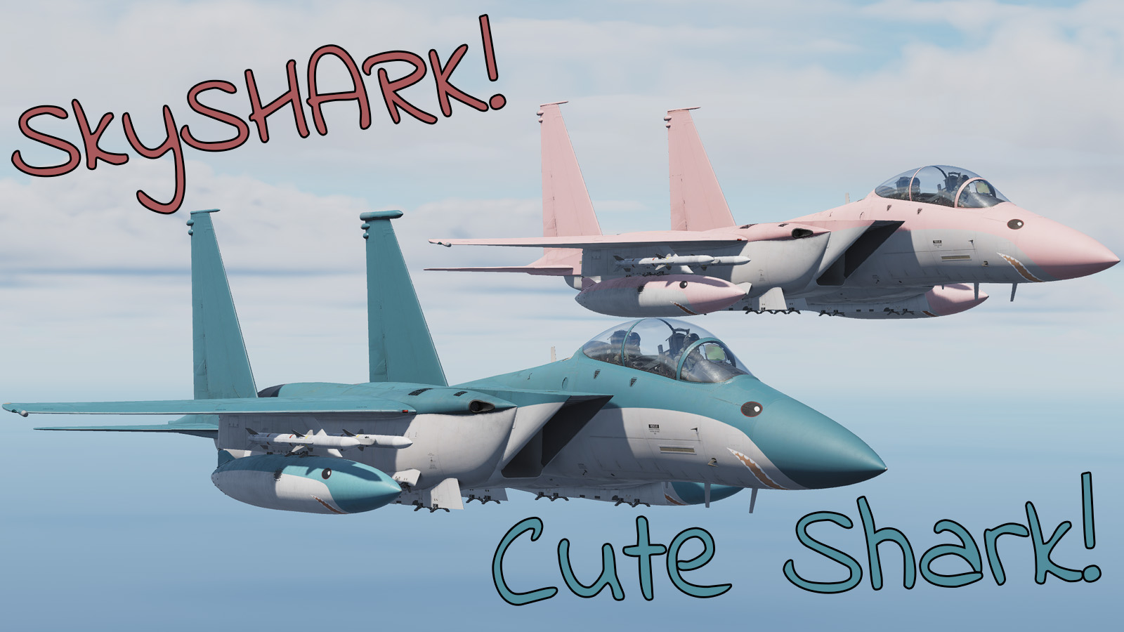 F-15E Strike Eagle Blahaj / SkyShark (Blue/Pink)