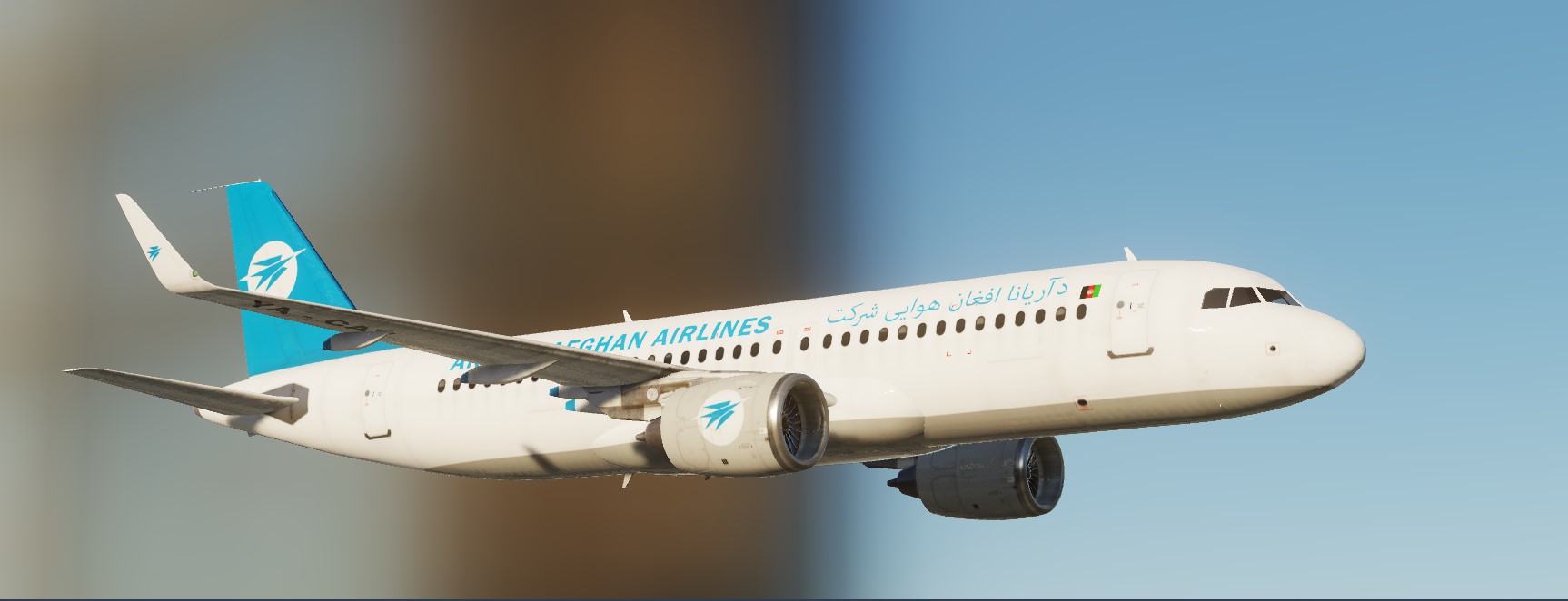 AI aircraft. A320 Ariana Afghan Airlines Livery for Civilian Aircraft Mod 