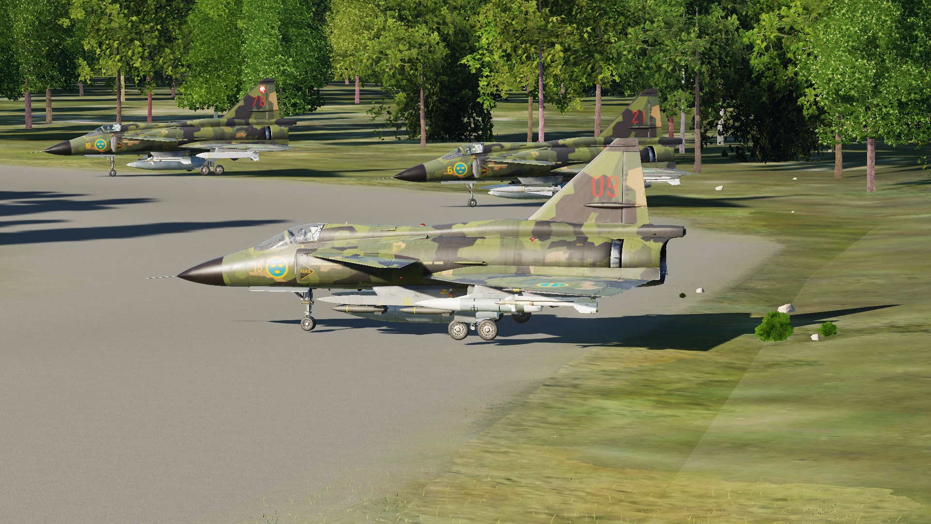 AJS 37 UPDATED F6 F10 F15 skins with dynamic tail numbers