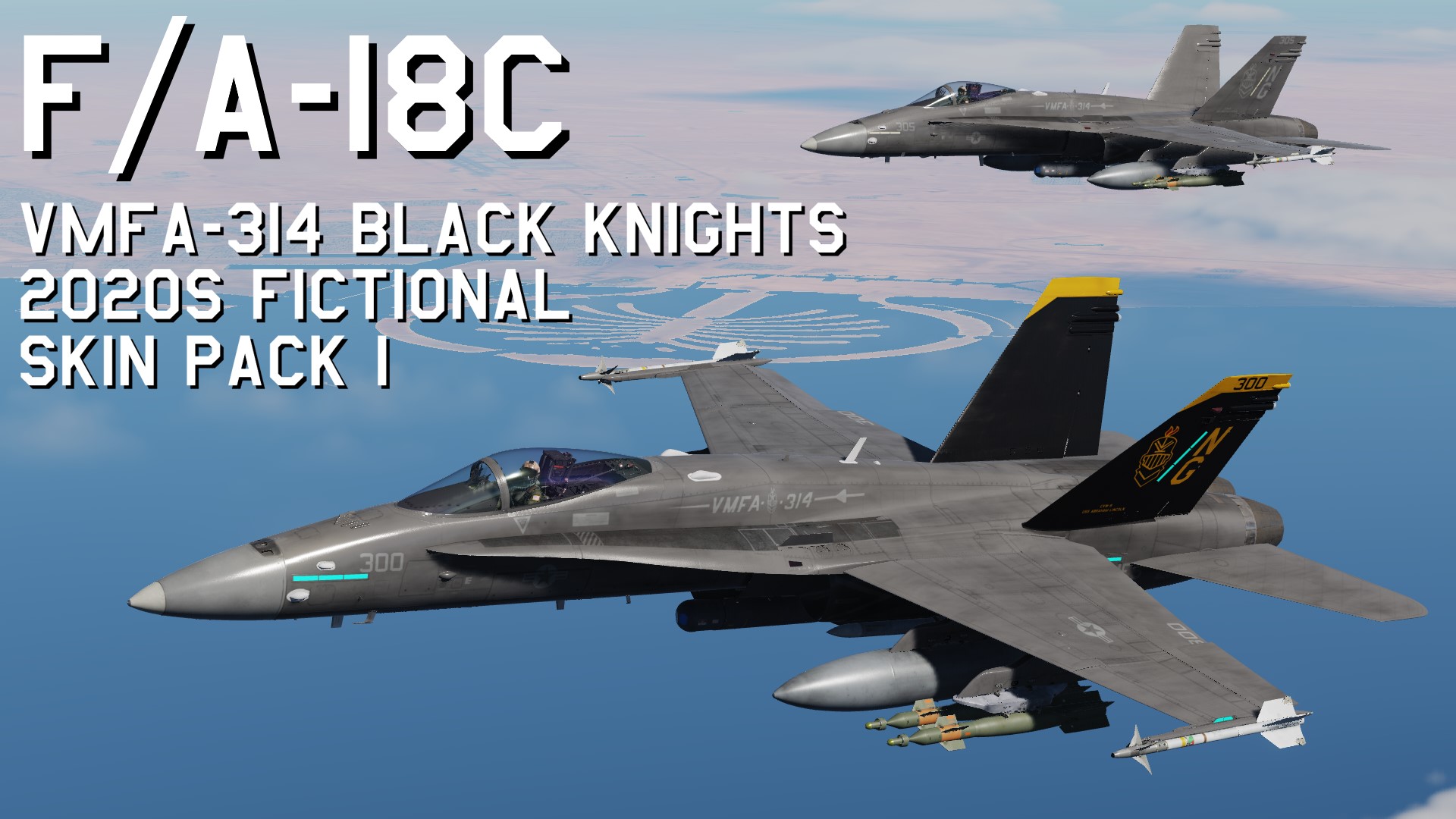 FA-18C VMFA-314 Black Knights 2020s fictional 4K Skin Pack 1