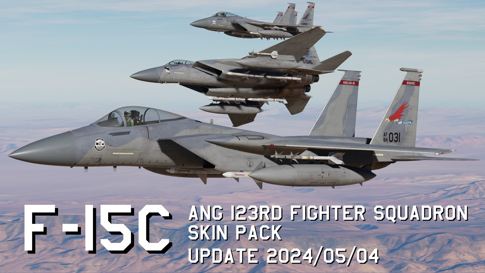 F-15C ANG 123rd Fighter Squadron 4K Skin Pack update 2024/05/04