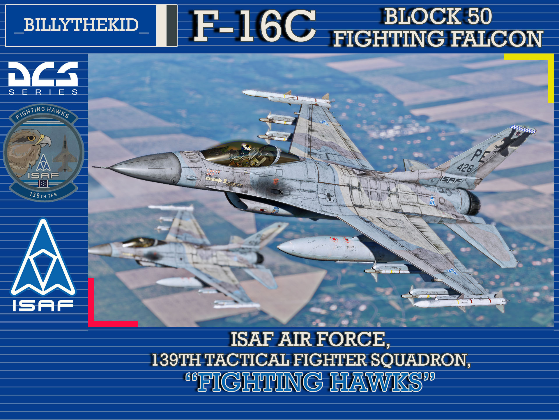Ace Combat - ISAF Air Force - 139th Tactical Fighter Squadron "Fighting Hawks" F-16C Block 50 Fighting Falcon (2025 Update)