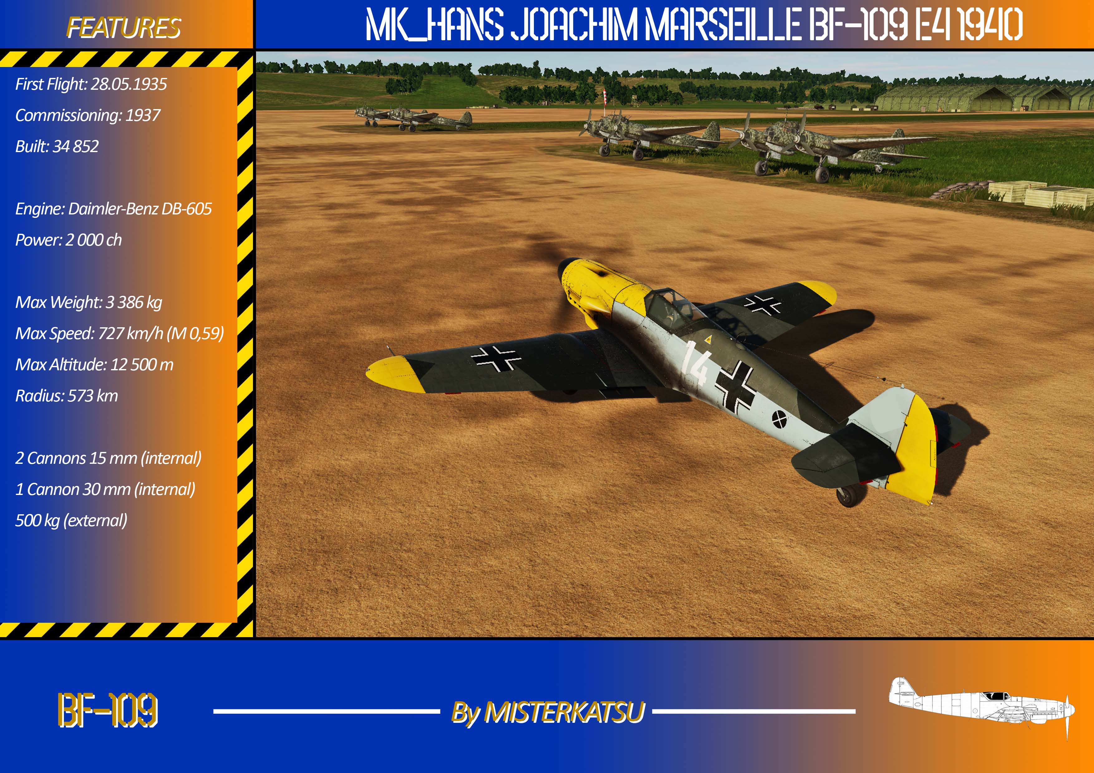 HANS JOACHIM MARSEILLE BF-109 E4 1940