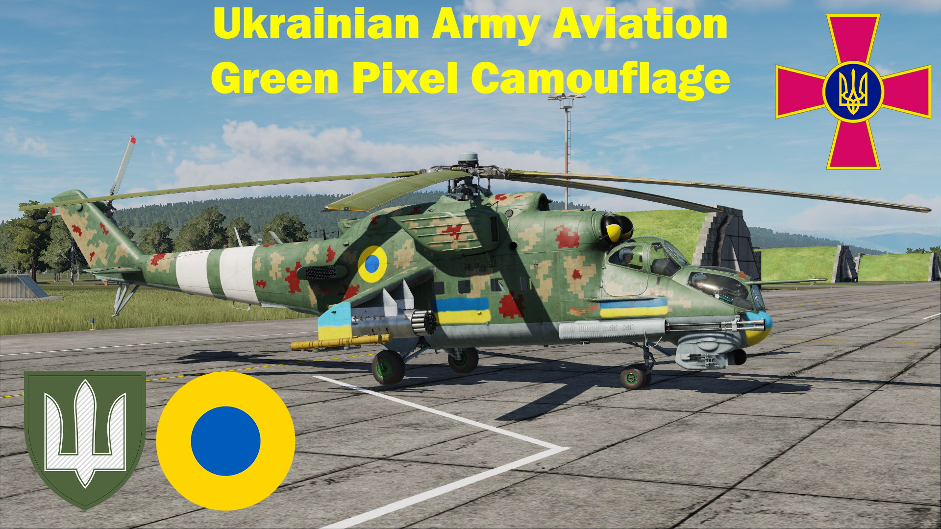 Mi-24P - Green Pixel Camo of Ukrainian Army Aviation (Improved)
