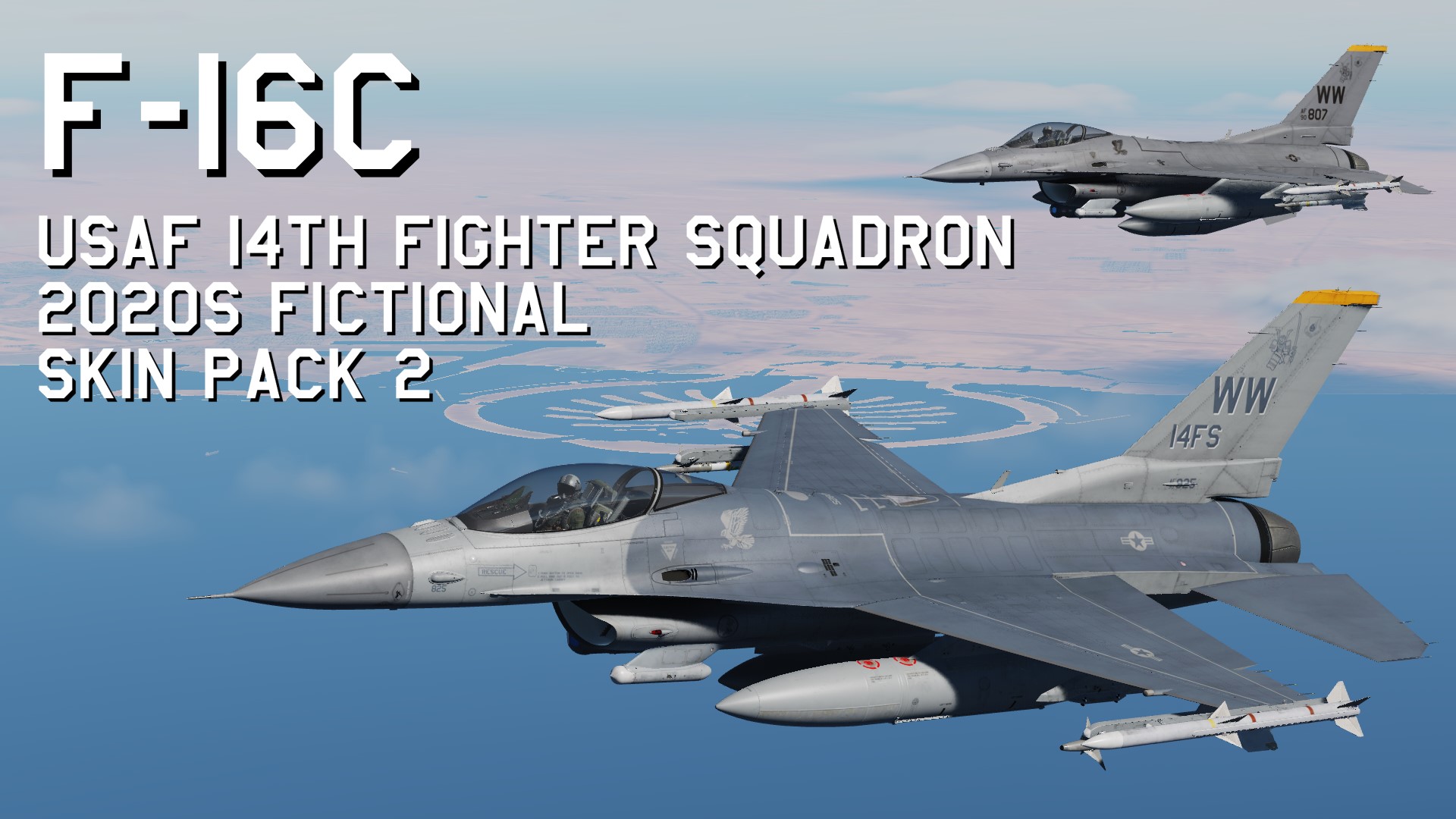 F-16C USAF 14th Fighter Squadron 2020s fictional Skin Pack 2