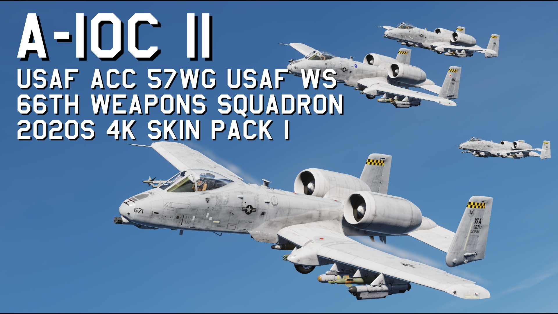 USAF ACC A-10C II 57WG USAF WS 66th Weapons Squadron 2020s 4K Skin Pack 1