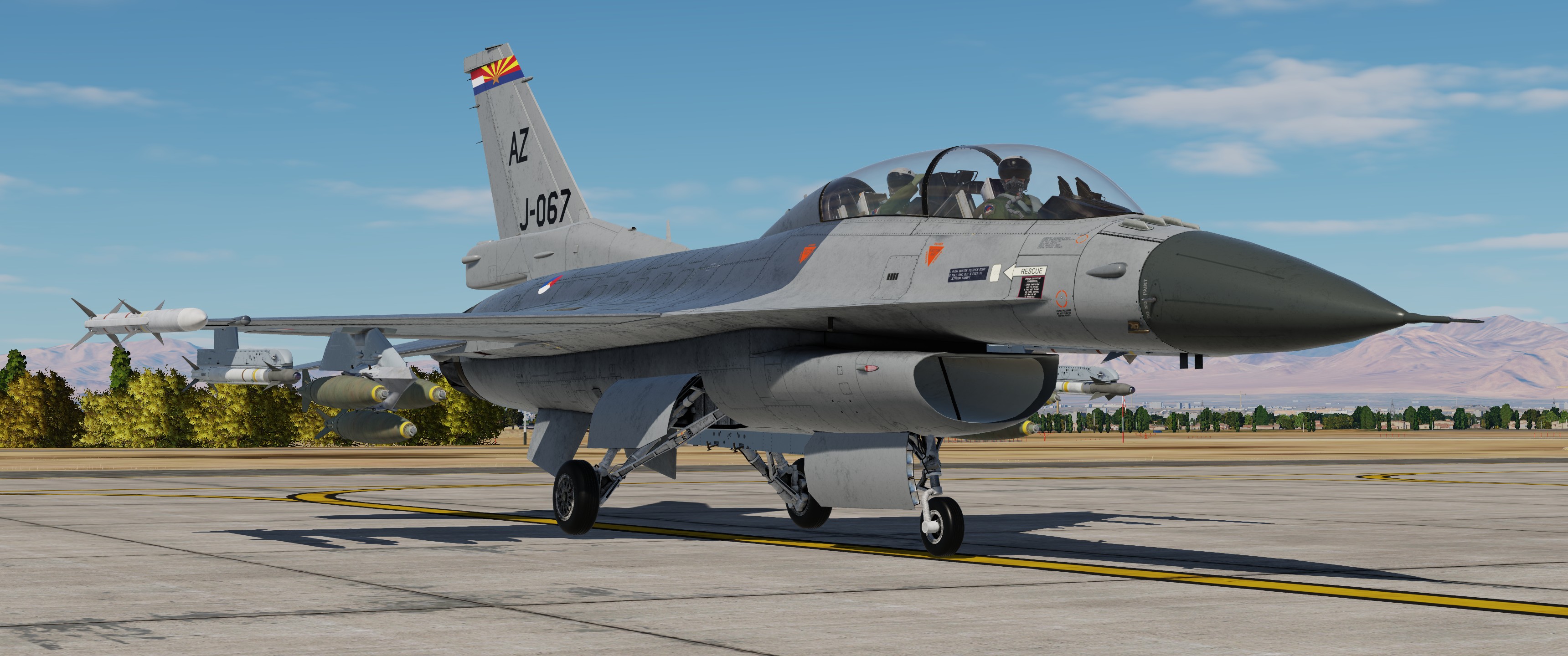 F-16D(BM) Sufa Mod J-067 RNLAF F-16 OCU 148th FS AZ, 162 FW, Arizona ANG, Morris AFB, Tucson.