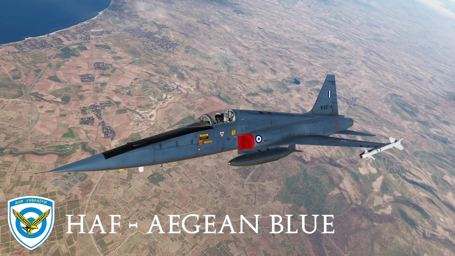 Semi Historical F-5E Tiger II Remastered HAF Aegean Blue 1980s V.2
