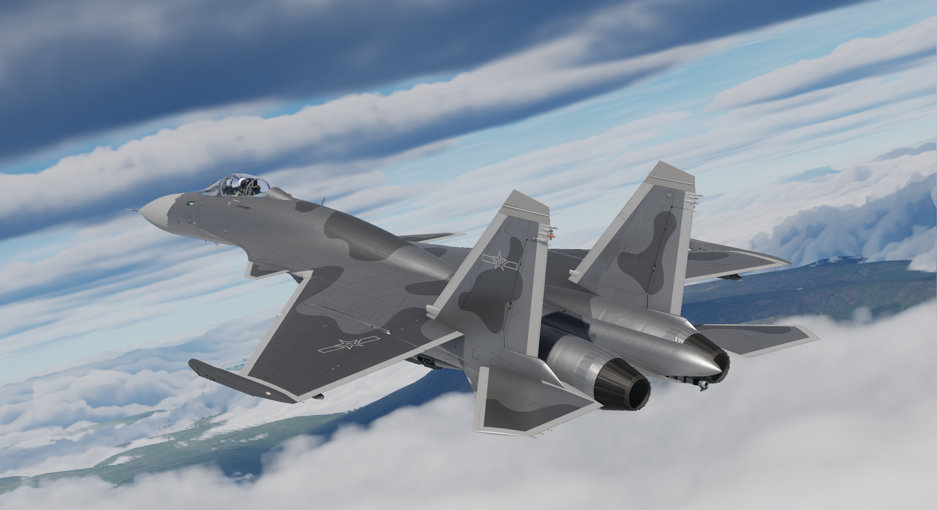 Su-33  PLAAF  歼-20 通用迷彩 (虚构) / J-20 Common Camo (Fictional)        v1.1