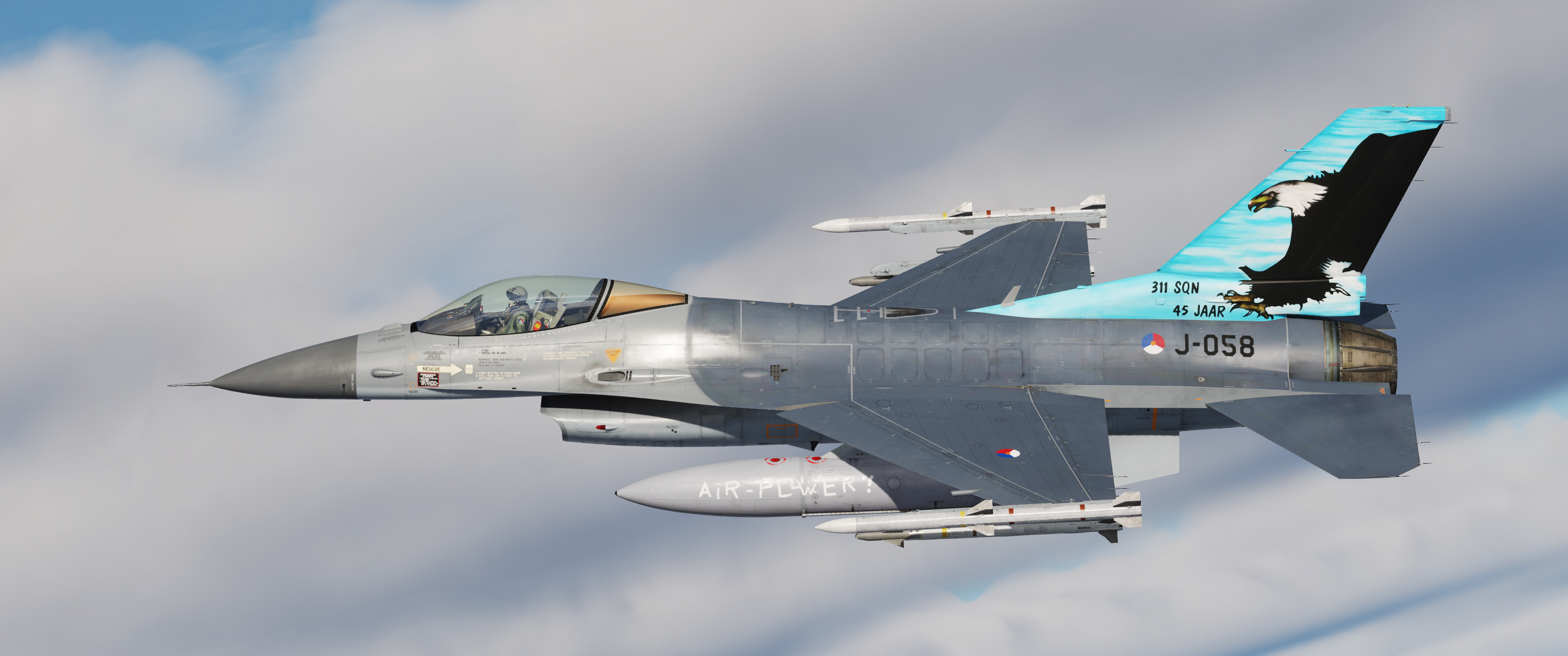 RNLAF F16A J-058 "Aquila" 45 years 311 sqn
