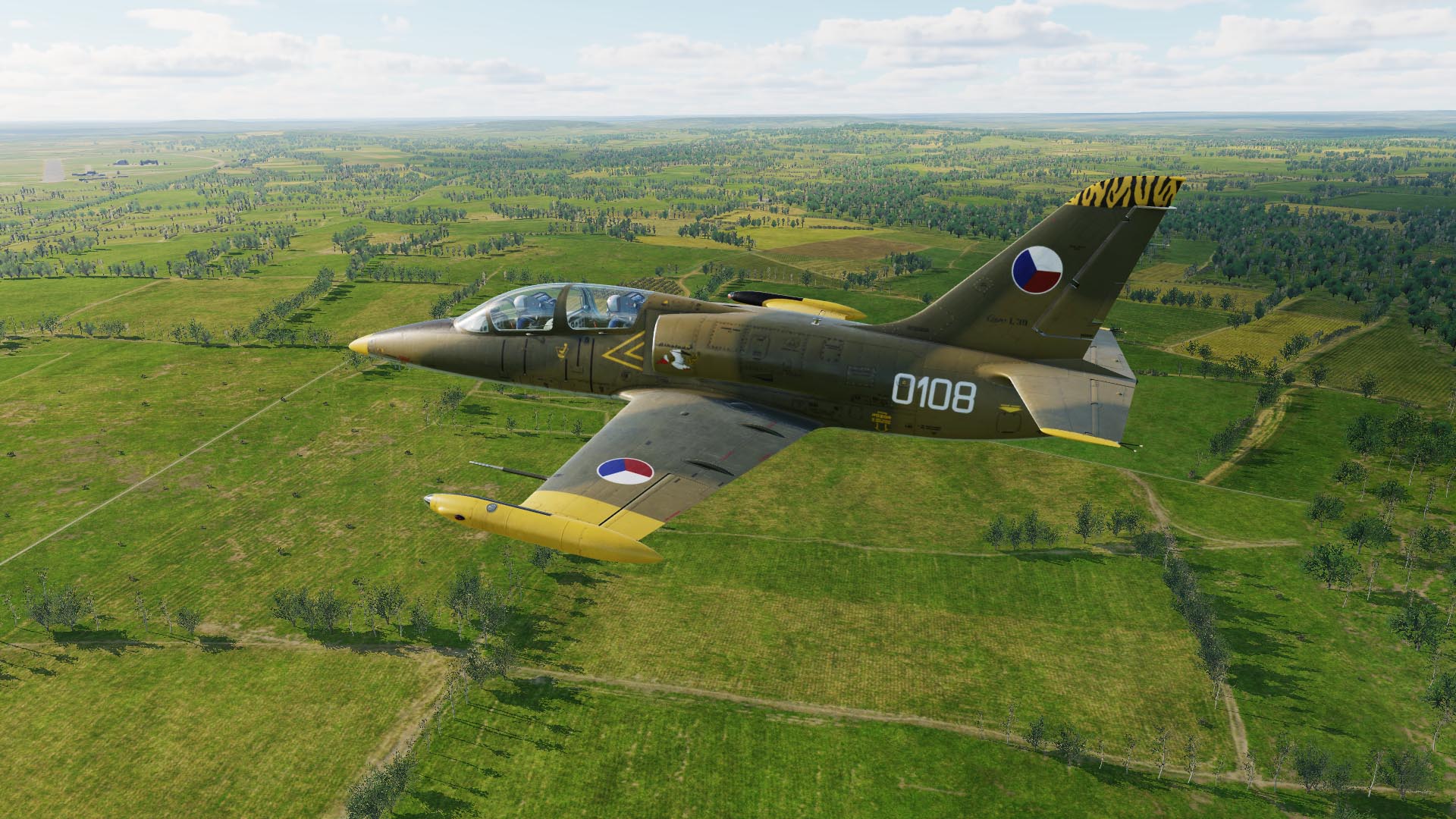 L39C 0108 z "Tygří letky" 11.stíhací křídlo Žatec, Česká republika, 1993