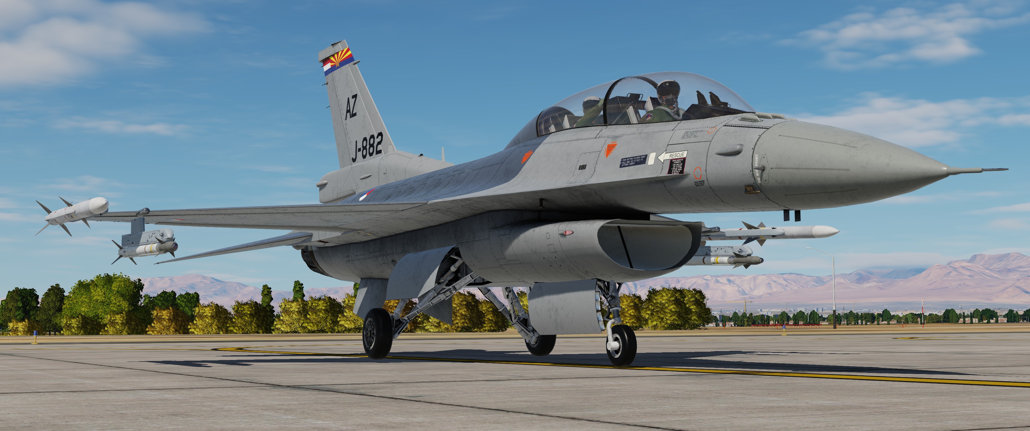 F-16D(BM) Sufa Mod J-882 RNLAF F-16 OCU 148th FS AZ, 162 FW, Arizona ANG, Morris AFB, Tucson.