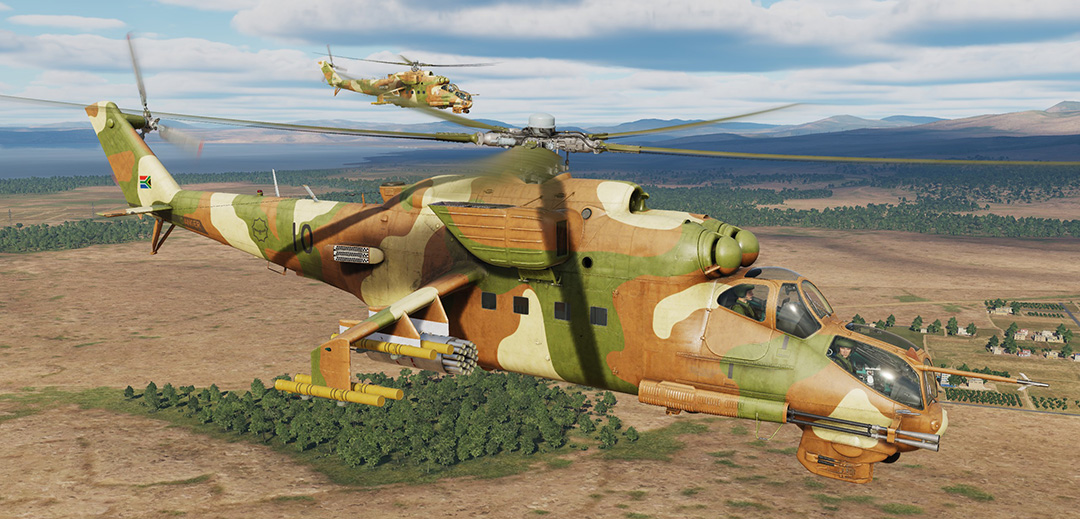 Fictional South African Rooivalk skin for the Mi-24P