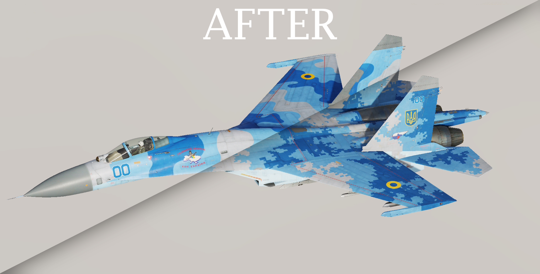 Ukrainian Su-27 default liveries brightness fix | Digital and Wave Camos